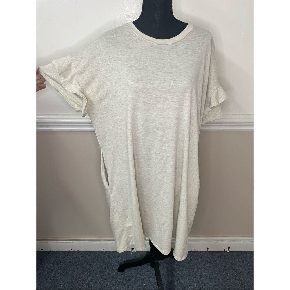E. Luna T-shirt Dress with Ruffle Sleeve Size Large